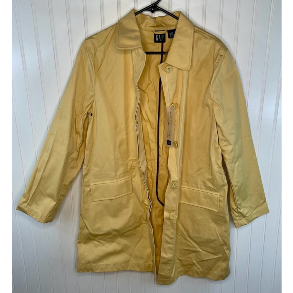 Women's Gap water repellent Yellow Trench Coat, Medium, NWT
